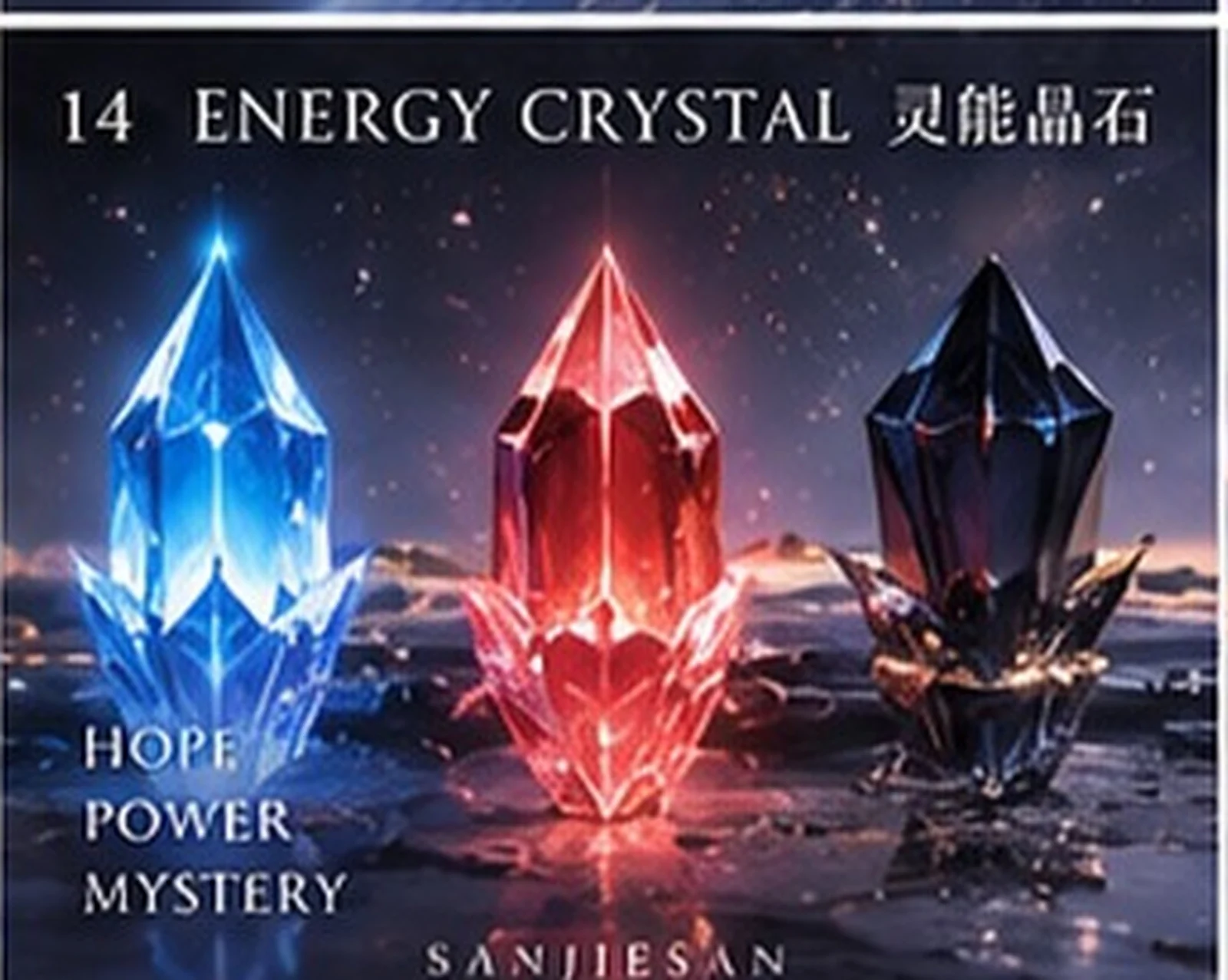 Spirit crystals · material study · Sanjiesan concept artwork