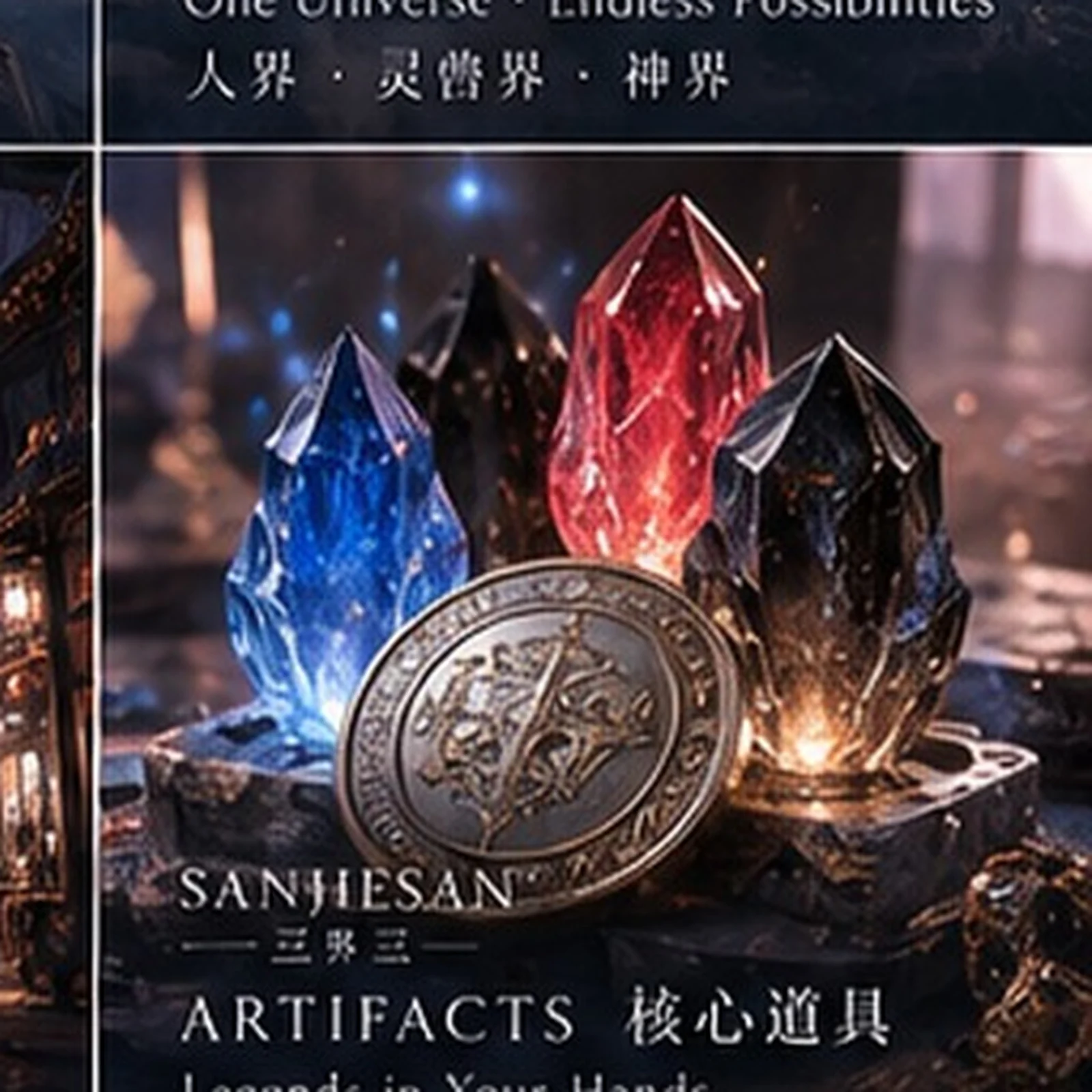 Spirit crystals · material study · Sanjiesan concept artwork